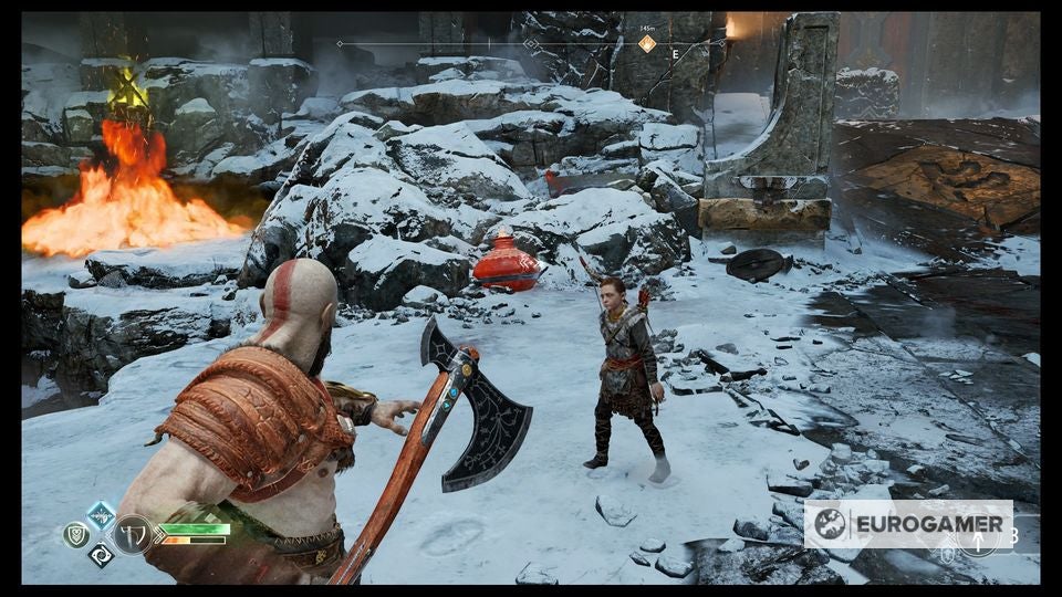 God of War Witch's Cave puzzle solutions explained, Lake of Nine and the Foothills